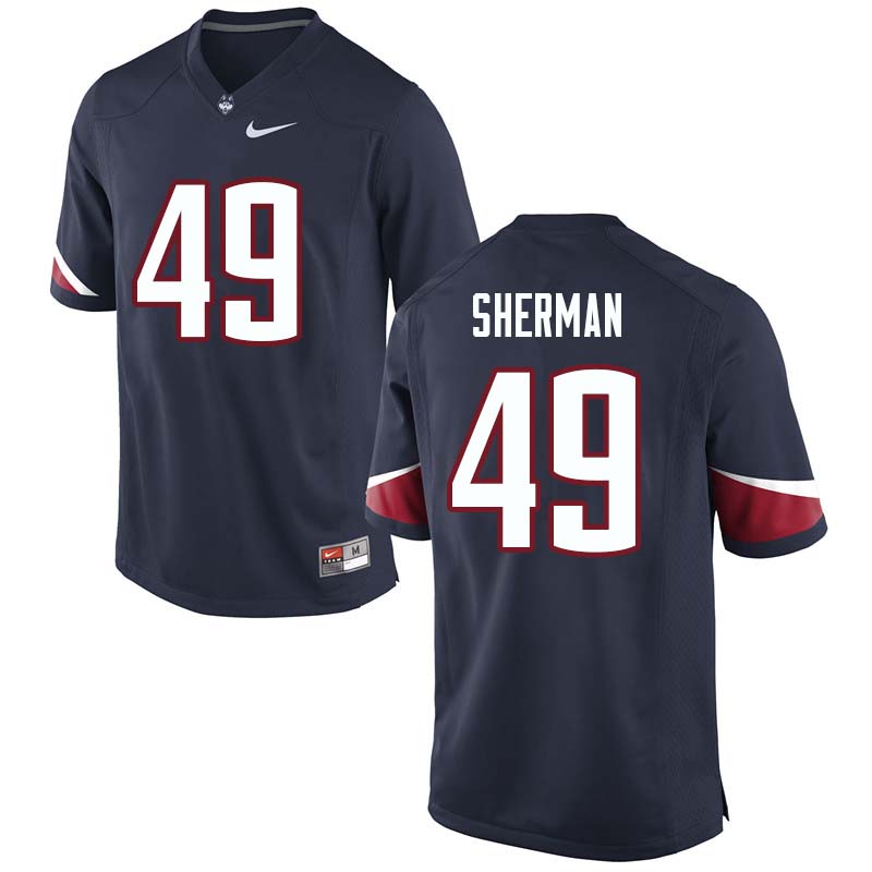 Men's #49 Anthony Sherman Uconn Huskies College Football Jerseys Sale-Navy - Click Image to Close